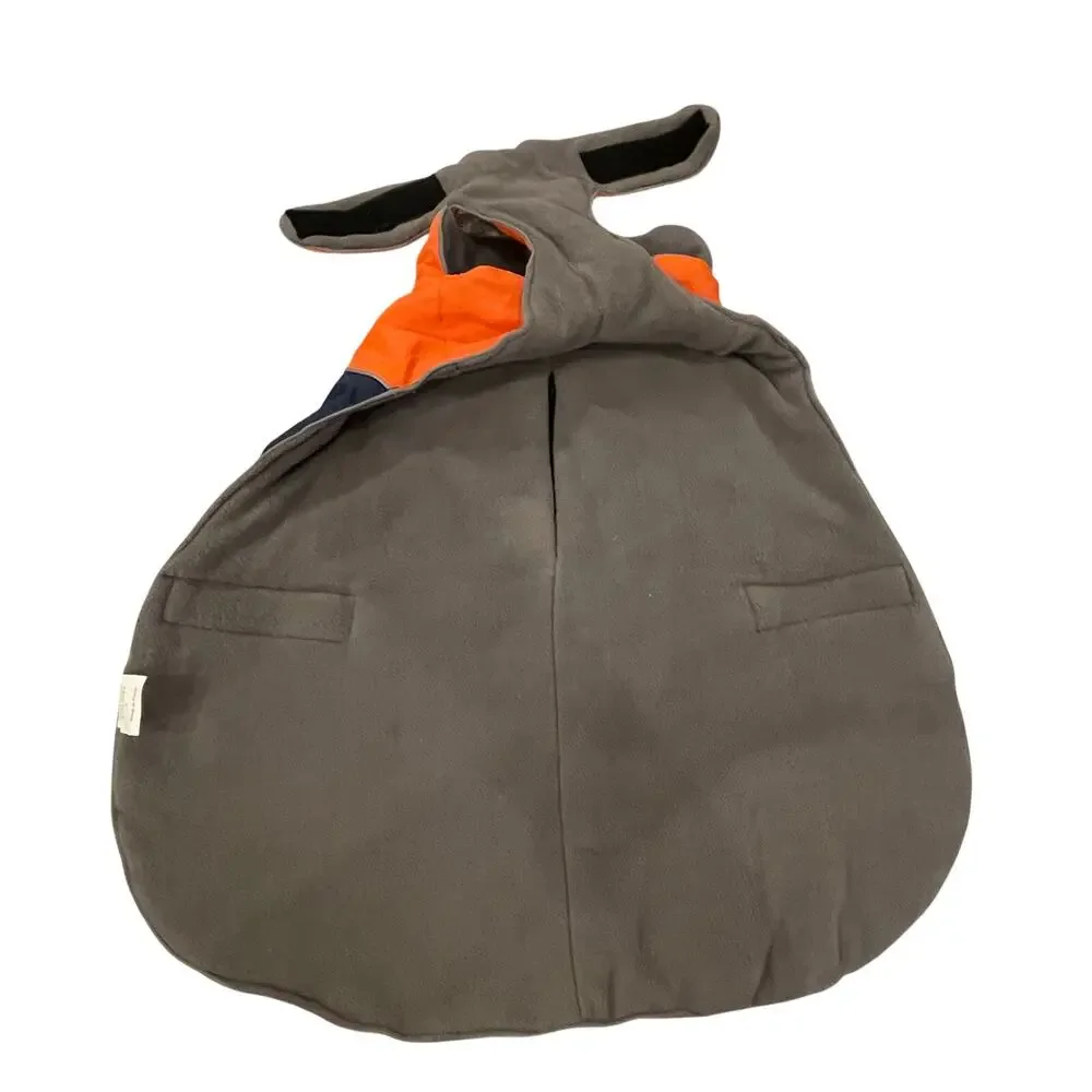 Eddie Bauer Orcas Dog Jacket Large Reversible Windbreaker Orange Fleece Vest